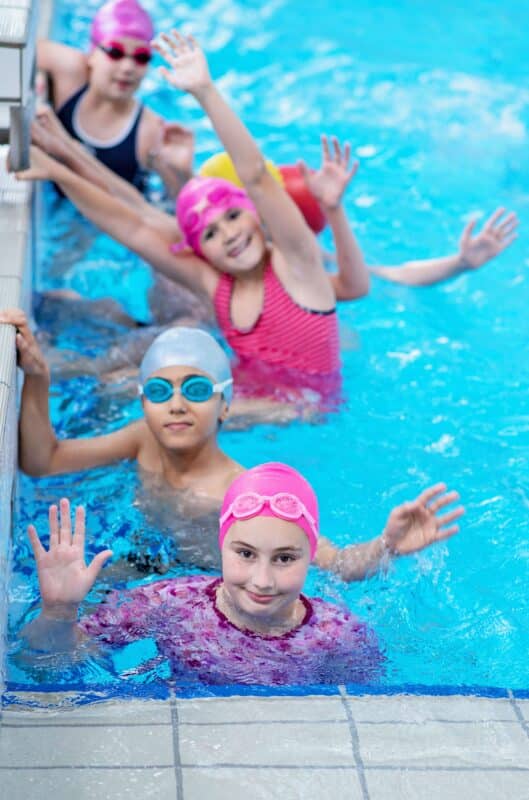 kids taking swim lessons in Little Elm Texas