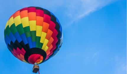 Hot air balloon over Plano TX