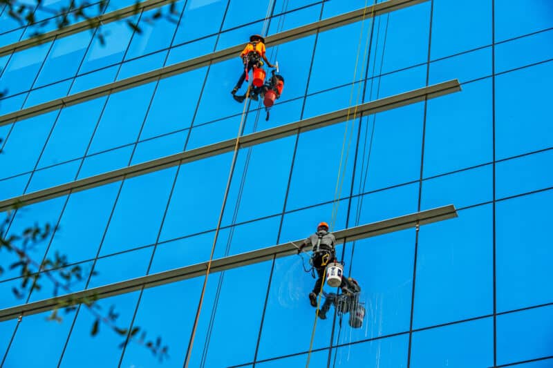 Window washers Keurig Dr Pepper in Frisco Tx photo by Glenn Johnson