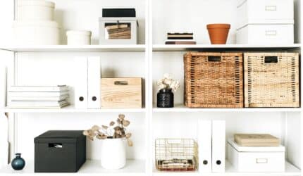 Get clutter under control with contained well organized storage